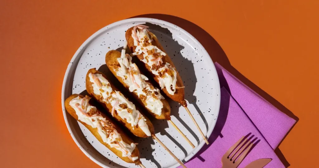 Pancake sausage on a stick