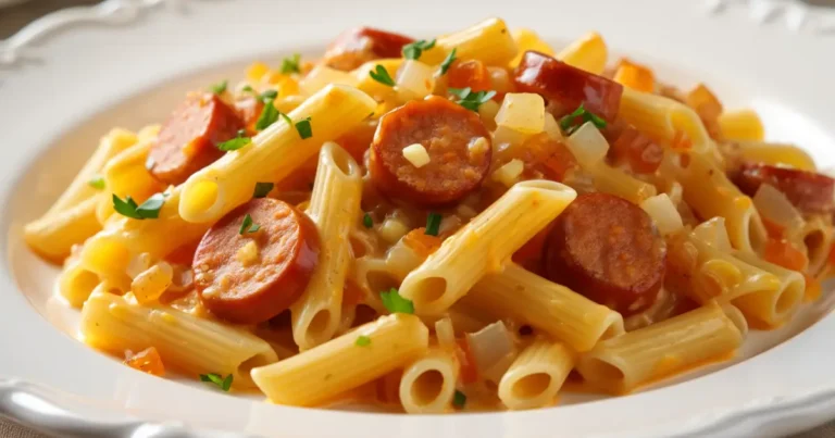 cheesy kielbasa pasta