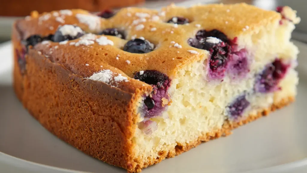 Cottage Cheese Blueberry Breakfast Cake