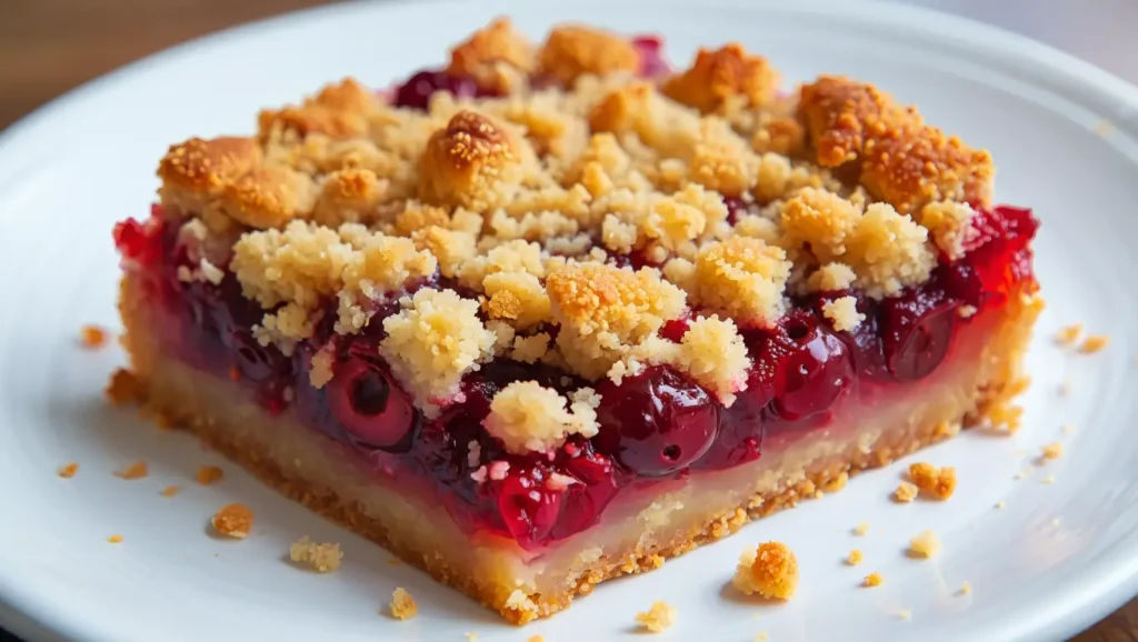 Fresh Cherry Crumb Bars