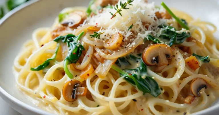 One Pot Spinach Mushroom Pasta Recipe